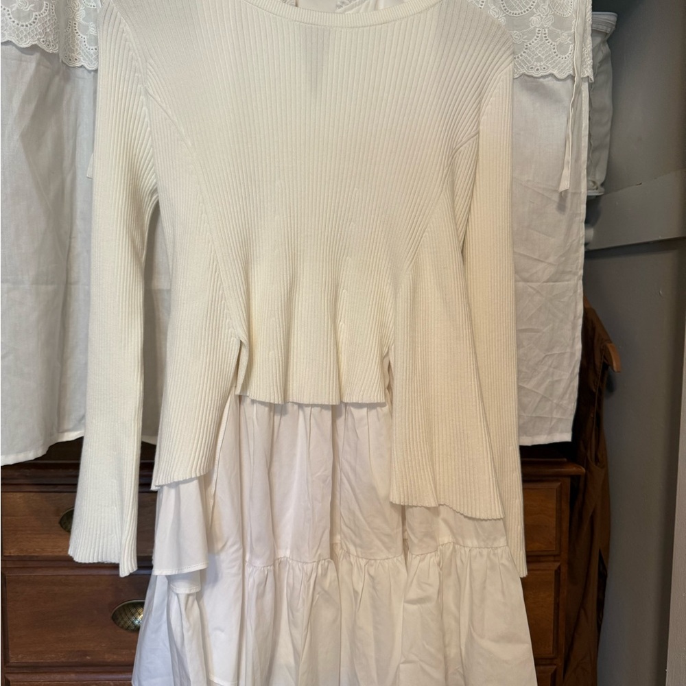SNIDEL Asymmetric Knit Combination Dress — Brand New